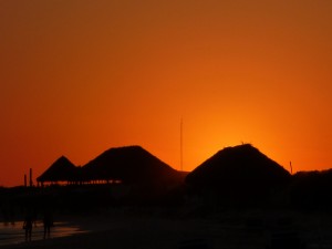 sunset over resorts at cayo largo cuba