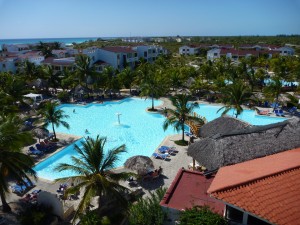 view of the pool at sol pelicano from observation tower
