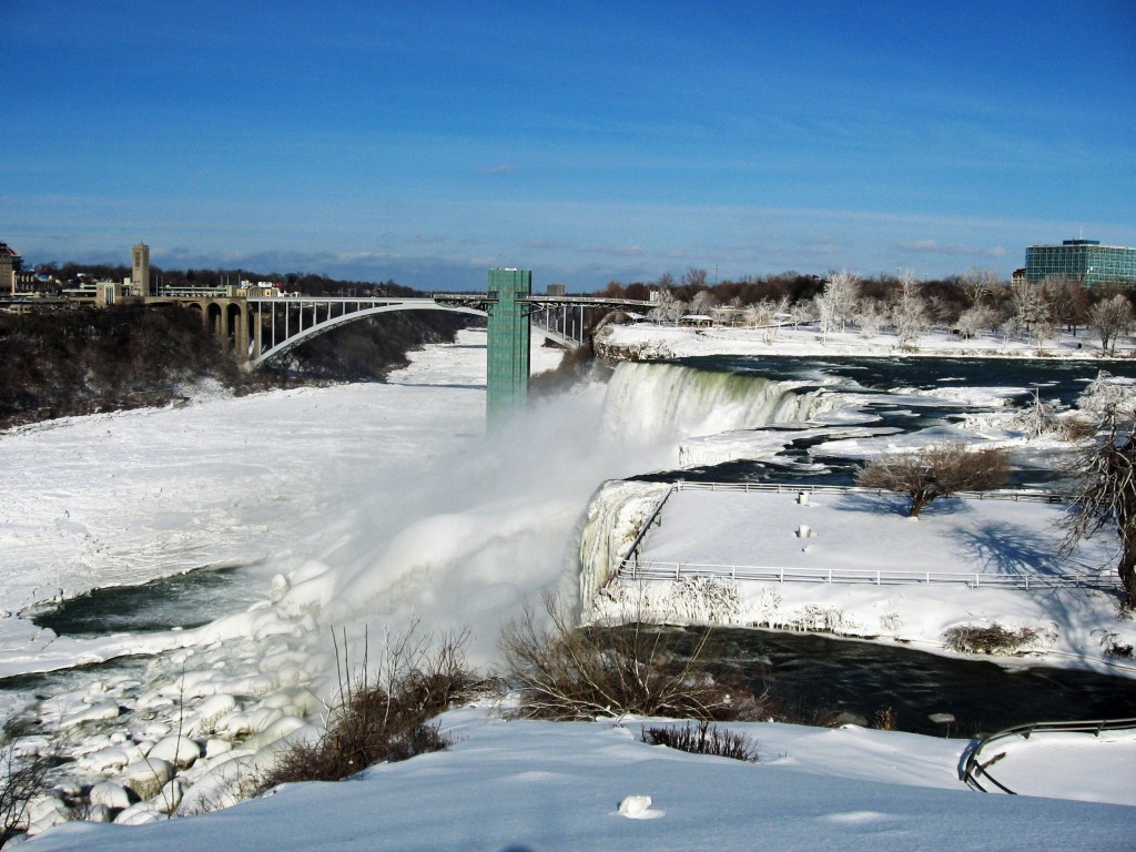 american falls bridle veil falls goat island winter ice