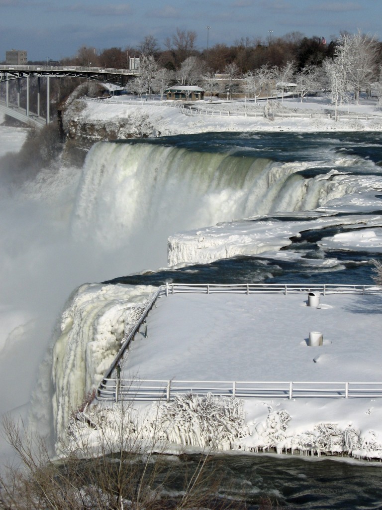american falls niagara goat island winter ice