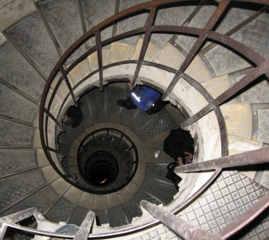 spiral staircase arc de triomphe paris france