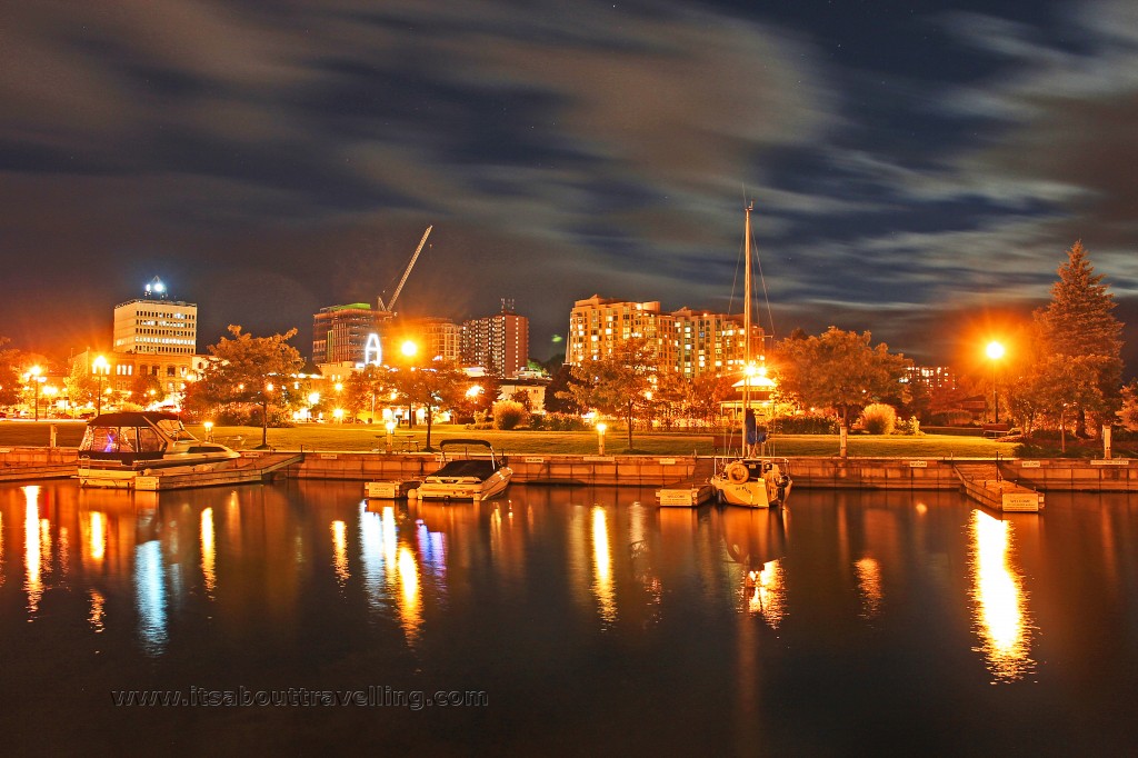 barrie ontario marina kempenfelt bay long exposure night image
