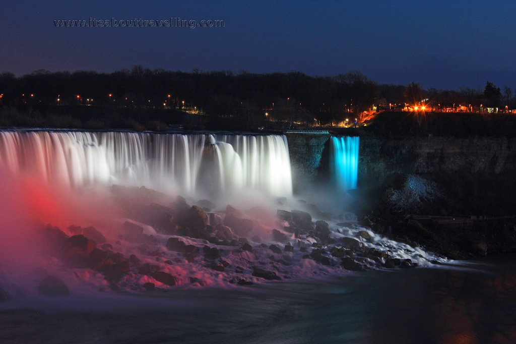 american falls night image