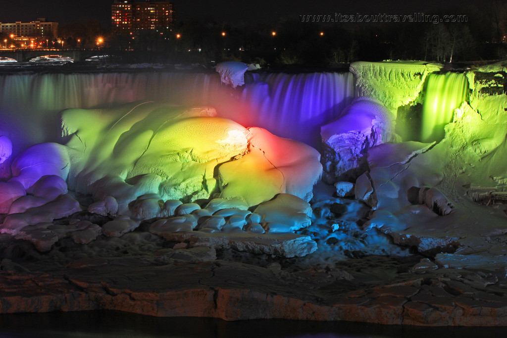american falls illuminated ice