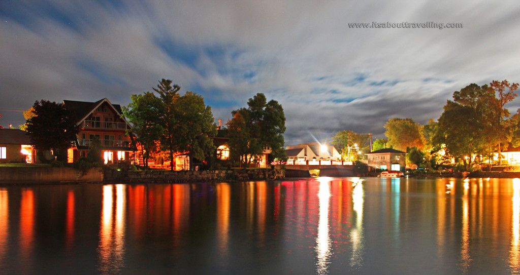 bobcaygeon ontario small bridge night image