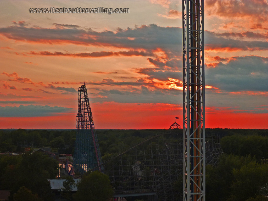 sunset from darien lake giant wheel