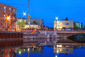 owen sound ontario harbour night image