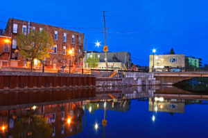owen sound ontario harbour night image