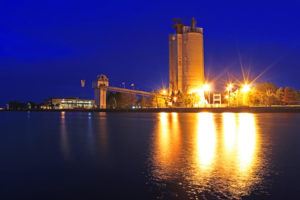 owen sound ontario harbour night image