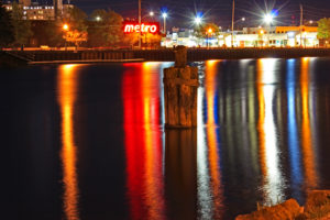 owen sound ontario harbour night image
