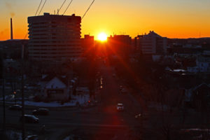sudbury ontario downtown sunset larch street