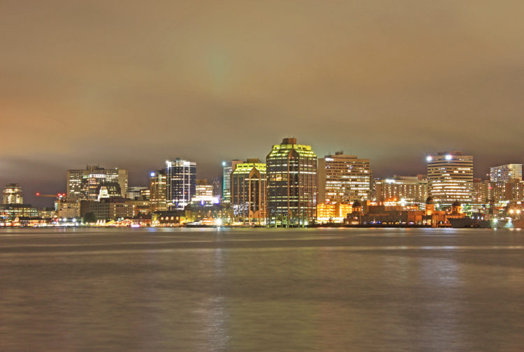 halifax nova scotia canada waterfront night skyline