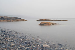 shoreline long exposure image seabreeze campground and cottages
