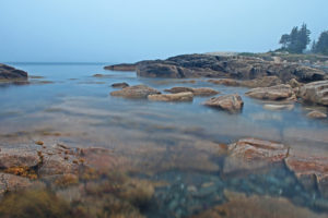 shoreline long exposure image seabreeze campground and cottages