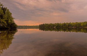 bass lake sunset