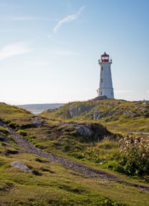 louisbourg lighthouse cape breton nova scotia atlantic ocean