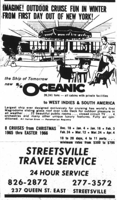 ss oceanic cruise ship 1965