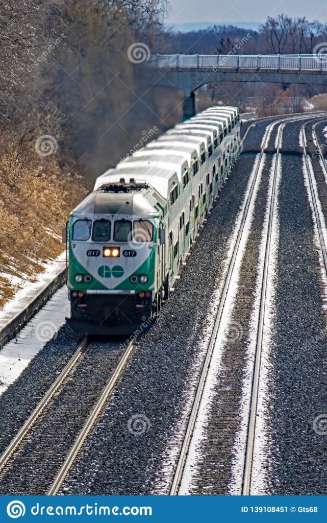 go train on the tracks