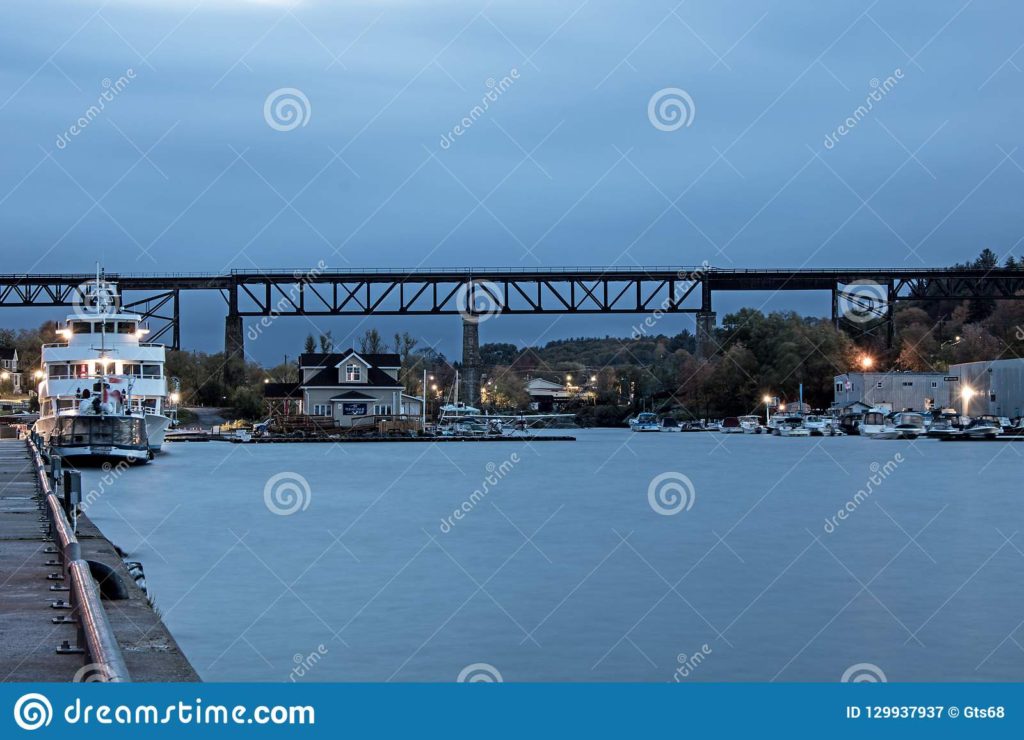 early morning view of Parry Sound, Ontario, Canada