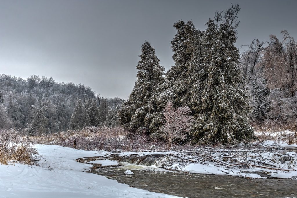 pine river provincial fishing area ice storm winter photo