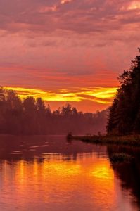 sunrise at pine river provincial fishing area