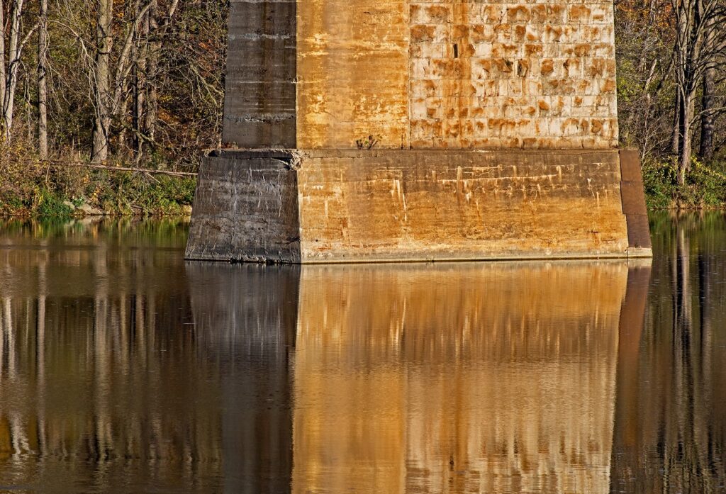 penman's dam and train bridge grand river paris ontario canada